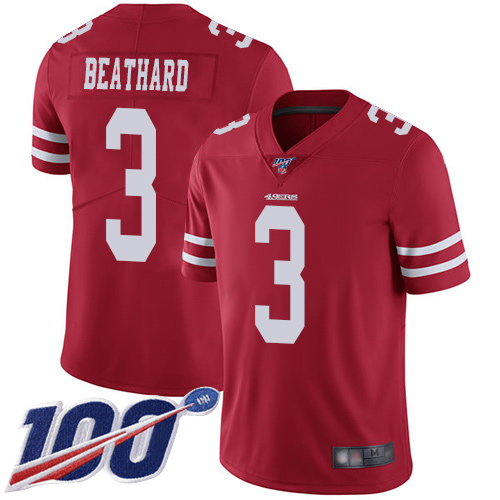 San Francisco 49ers Limited Red Men C. J. Beathard Home NFL Jersey #3 100th Season Vapor Untouchable->women nfl jersey->Women Jersey